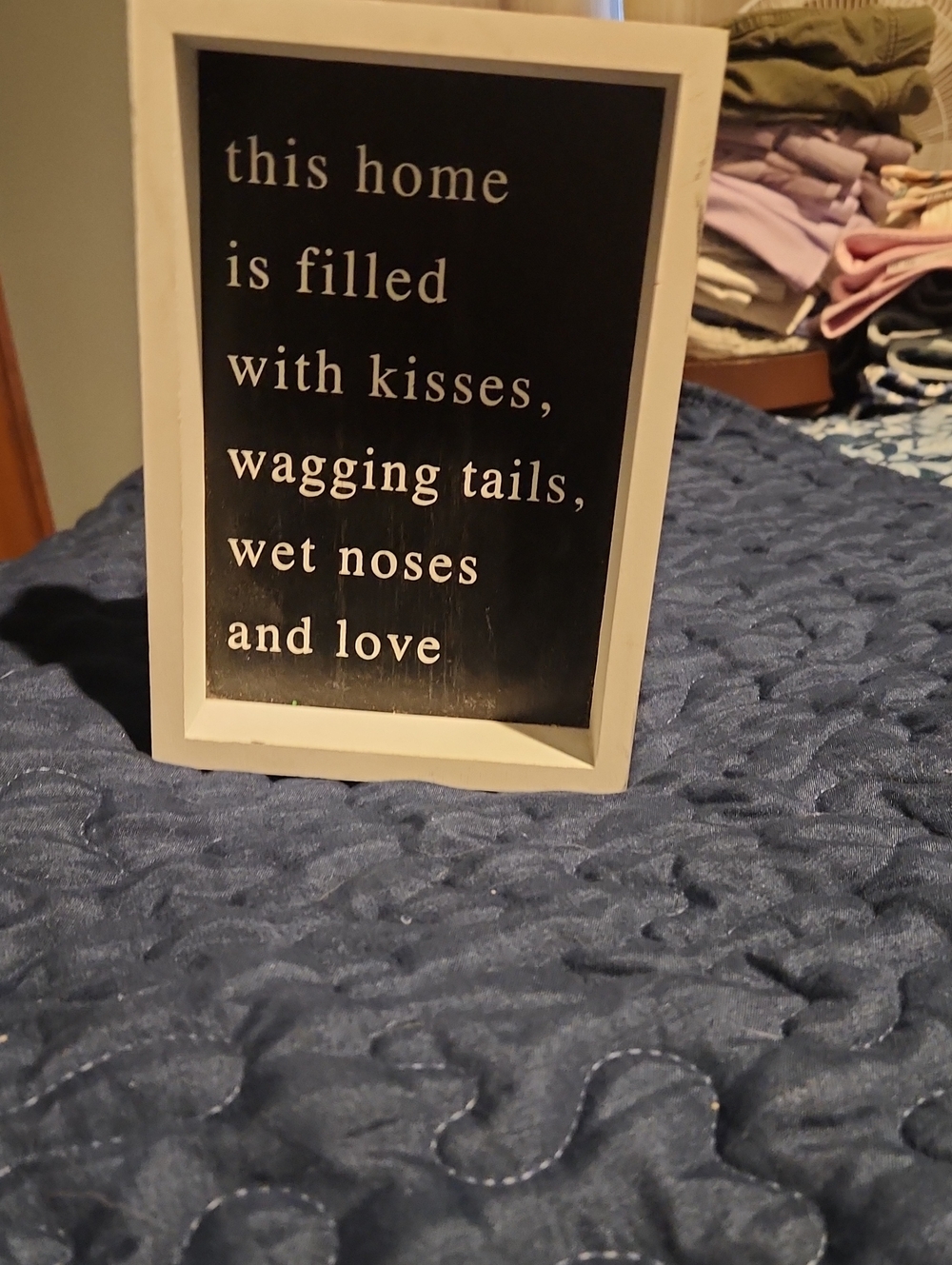 Framed Black & White Pet Love Sign - White Frame